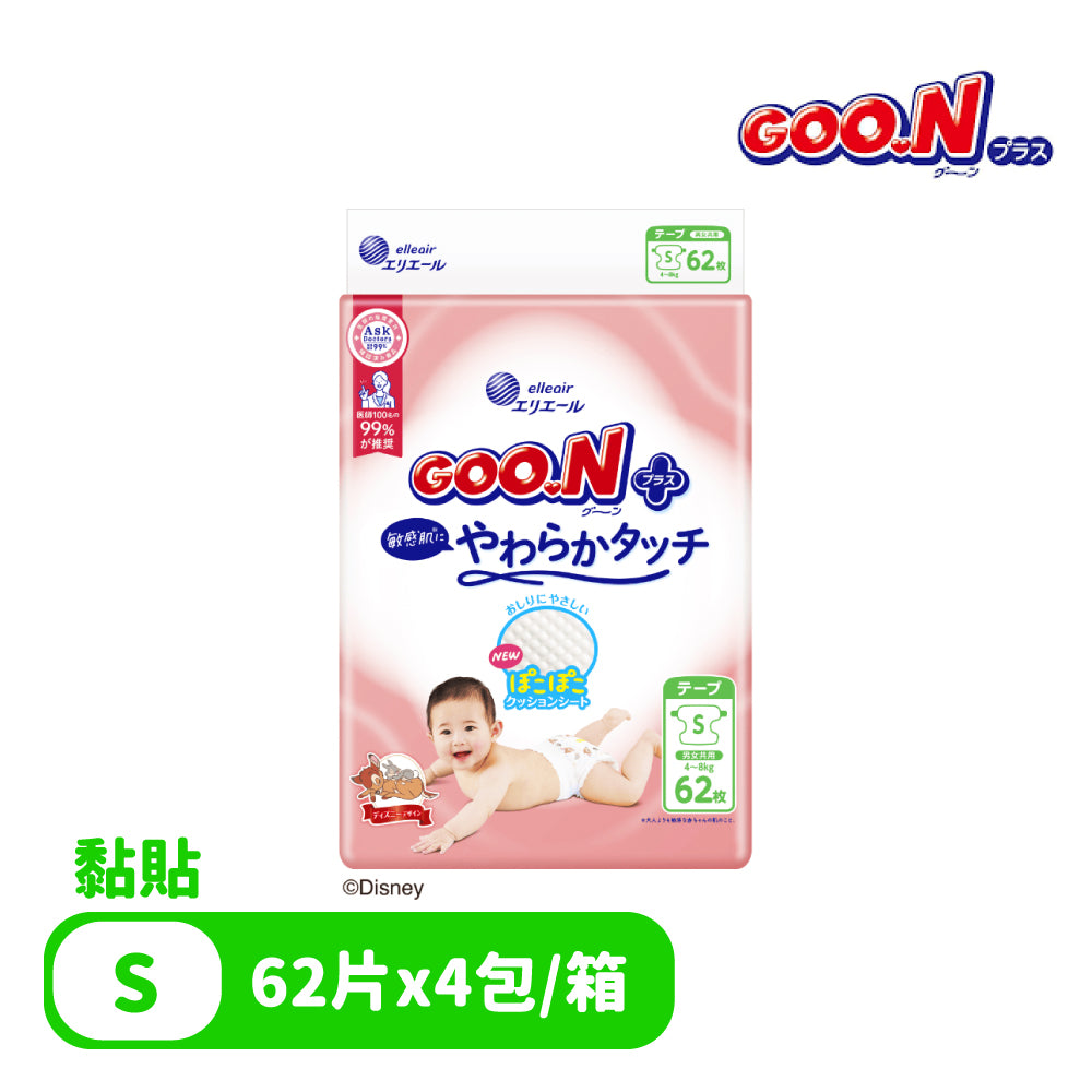 日本大王 柔觸肌(黏貼)紙尿褲/尿布(4包/箱)-(S~XL)日本境內版