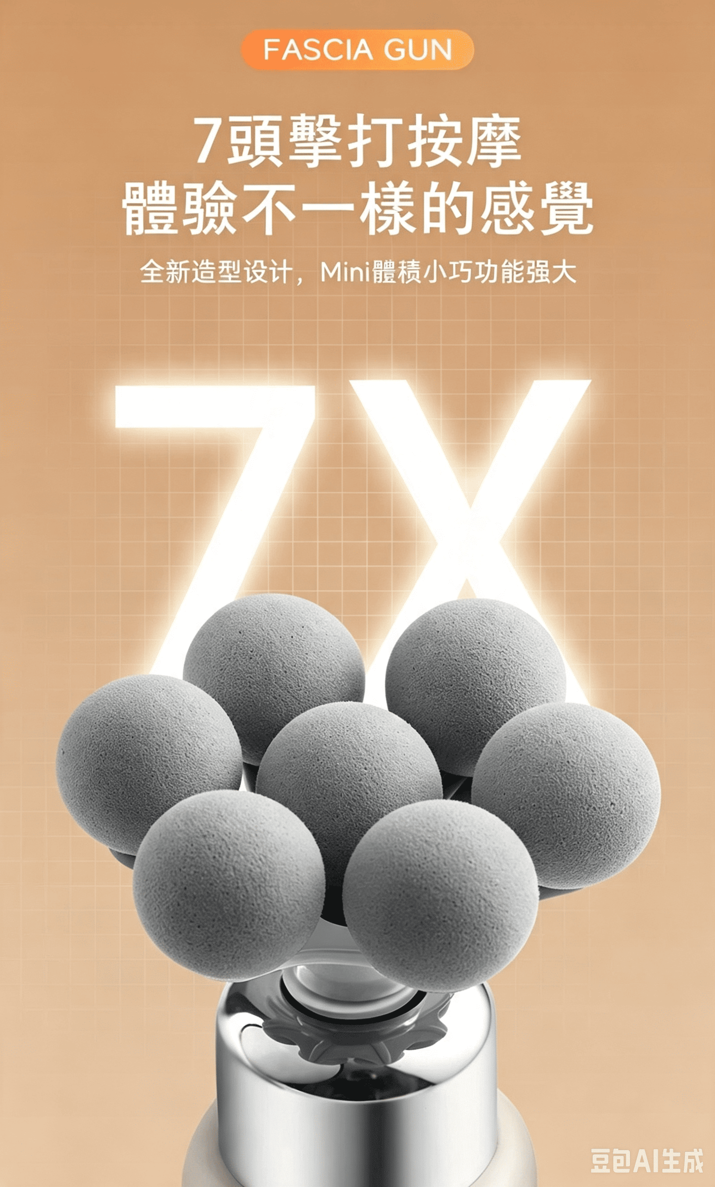 FASCIA GUN 9頭迷你6段式筋膜槍 顏色隨機出貨