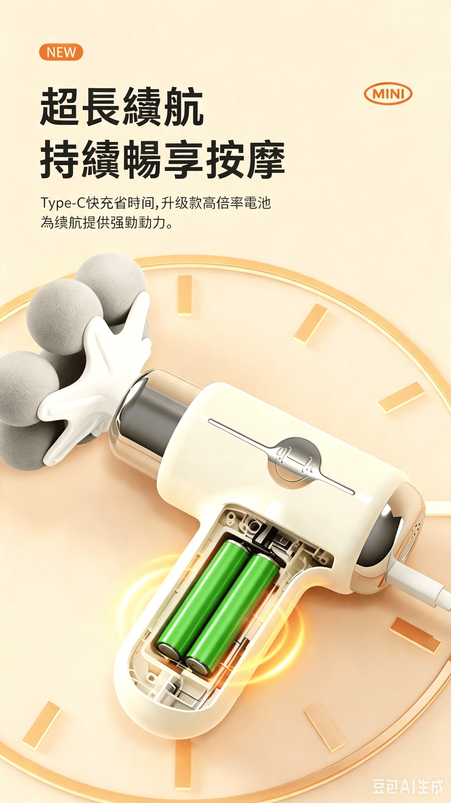 FASCIA GUN 9頭迷你6段式筋膜槍 顏色隨機出貨