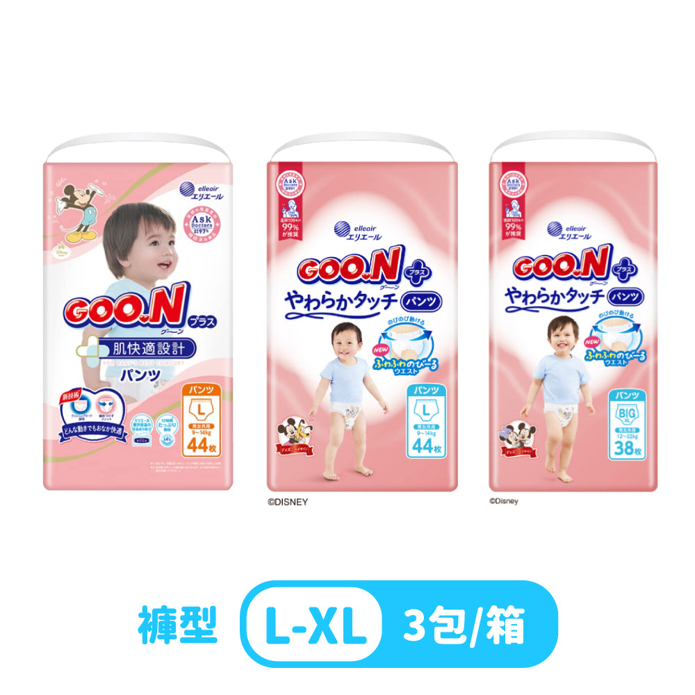 日本大王 柔觸肌(褲型)紙尿褲/尿布(3包/箱)-(L~XL)日本境內版