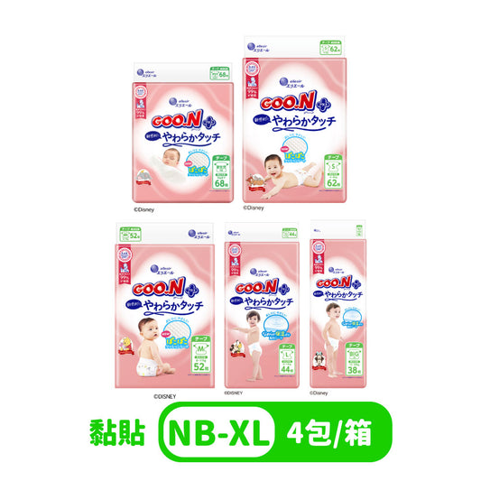 日本大王 柔觸肌(黏貼)紙尿褲/尿布(4包/箱)-(S~XL)日本境內版